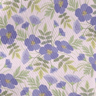 Blue Purple Flowers Standard Corduroy