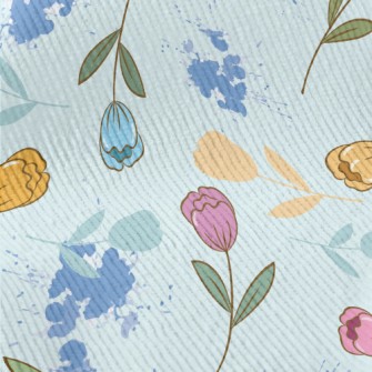 Colorful Cartoon Tulips Standard Corduroy