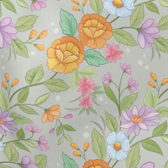 Cartoon Hand Drawn Flowers Stretch Ponte