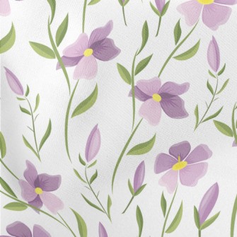 Cartoon Purple Flowers Stretch Ponte