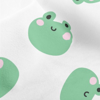 Cute Frog Smiling Face Micro Fleece
