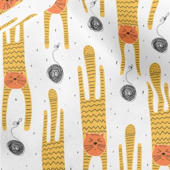 Cat Playing With A Ball Of Yar Micro Fleece