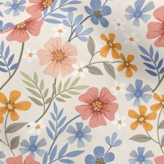Colorful Hand Drawn Flowers Micro Fleece