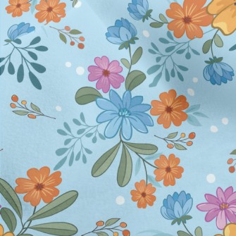 Cartoon Flowers Micro Fleece
