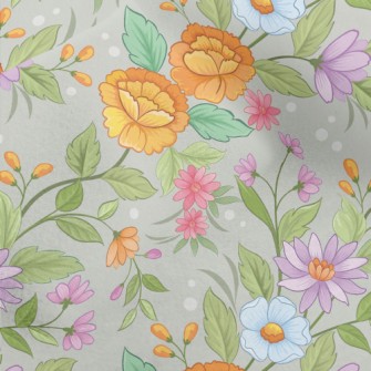 Cartoon Hand Drawn Flowers Micro Fleece