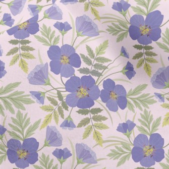 Blue Purple Flowers Micro Fleece