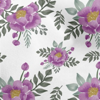 Watercolor Purple Roses Micro Fleece