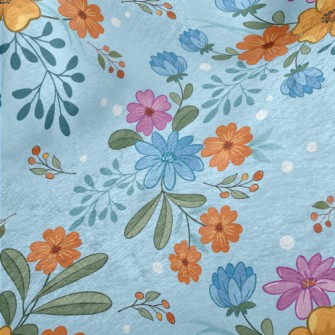 Cartoon Flowers Minky