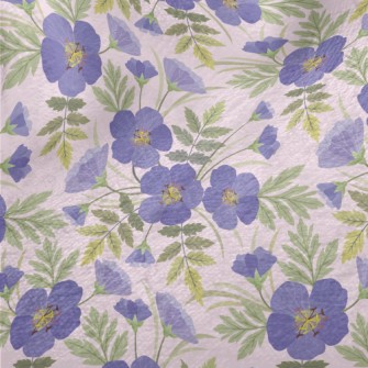 Blue Purple Flowers Minky