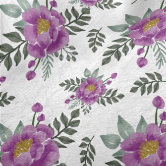Watercolor Purple Roses Minky