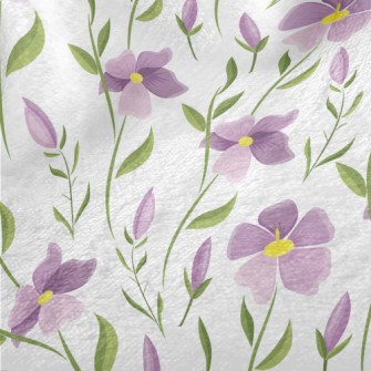 Cartoon Purple Flowers Minky