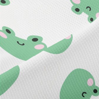 Cute Frog Smiling Face Piqué
