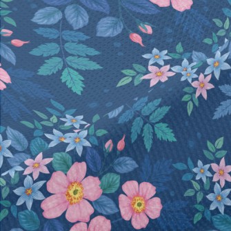 Hand Painted Watercolor Flower Piqué