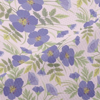 Blue Purple Flowers Piqué