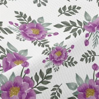 Watercolor Purple Roses Piqué