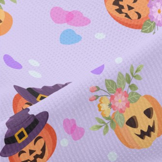 Cute Pumpkin And Ghost Piqué
