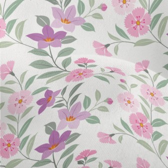 Cherry Blossoms With Purple Fl Lightweight Performance Linen