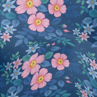 Hand Painted Watercolor Flower Lightweight Performance Linen
