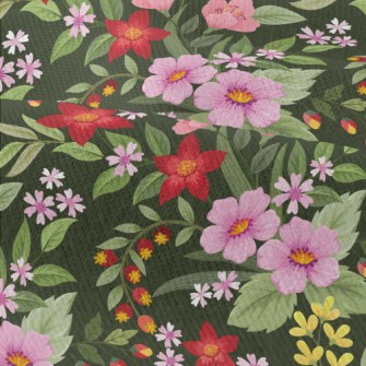 Red Pink Flowers Modern Jersey