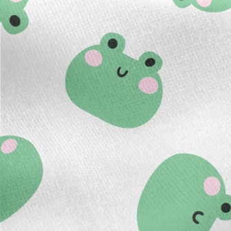 Cute Frog Smiling Face Jersey Backed Fleece