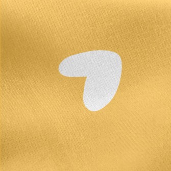 White Love Heart Jersey Backed Fleece