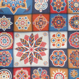 Abstract Art Flowers Jersey Backed Fleece