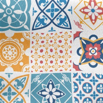 Moroccan Mosaic Pattern Jersey Backed Fleece