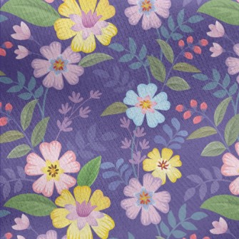 Purple Garden Jersey Backed Fleece