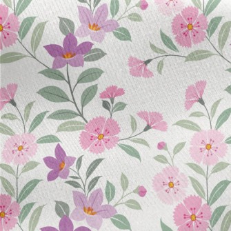 Cherry Blossoms With Purple Fl Jersey Backed Fleece