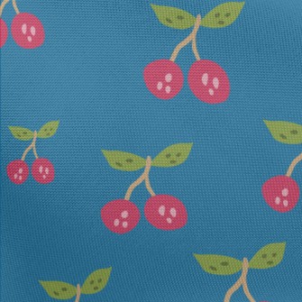 Hand Drawn Cherry Pattern Pongee