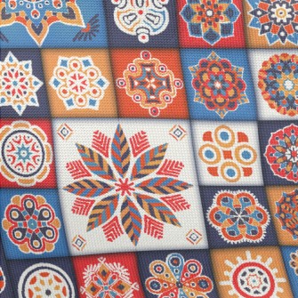 Abstract Art Flowers Pongee