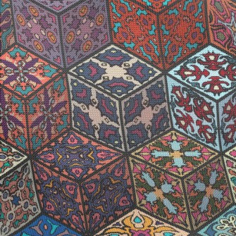 Colorful Retro Pattern Pongee
