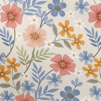 Colorful Hand Drawn Flowers Pongee