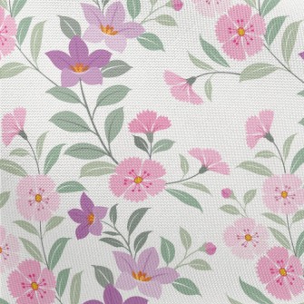 Cherry Blossoms With Purple Fl Pongee