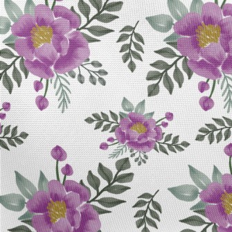 Watercolor Purple Roses Pongee