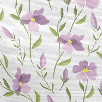 Cartoon Purple Flowers Pongee
