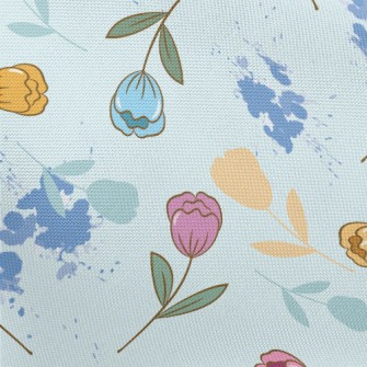 Colorful Cartoon Tulips Pongee
