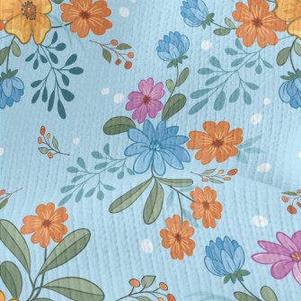 Cartoon Flowers Stretch Jersey