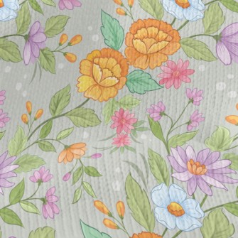 Cartoon Hand Drawn Flowers Stretch Jersey
