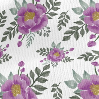Watercolor Purple Roses Stretch Jersey