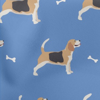 Beagle With Dog Bone Lightweight Cotton Poplin