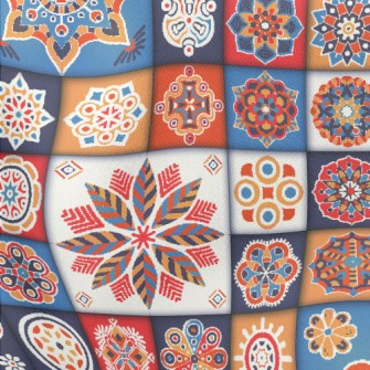 Abstract Art Flowers Lightweight Cotton Poplin