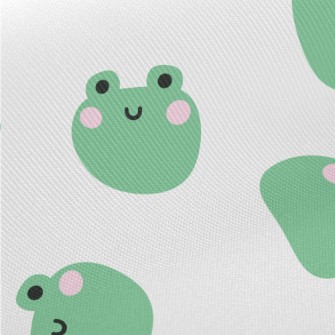Cute Frog Smiling Face Midweight Cotton Poplin