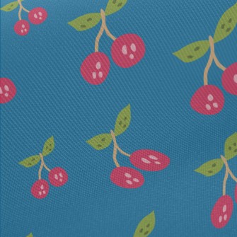 Hand Drawn Cherry Pattern Midweight Cotton Poplin