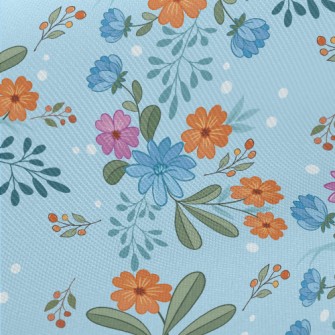 Cartoon Flowers Midweight Cotton Poplin