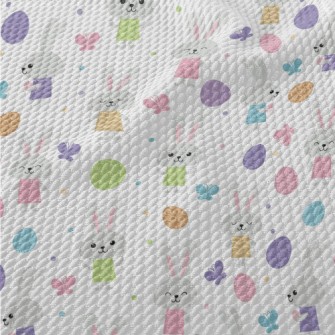 Bunny Baby Hiding Eggs Birdseye Piqué