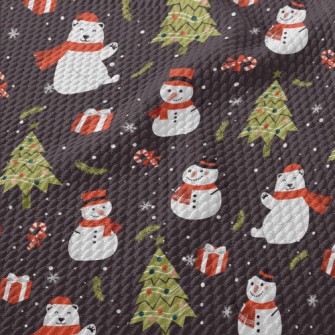 Polar Bear And Snowman Celebra Birdseye Piqué