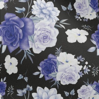 Premium Watercolor Flowers Chiffon