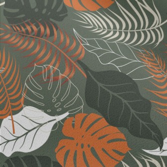 Cartoon Leaf Silhouette Chiffon