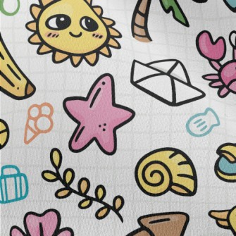 Beach Elements Graffiti Chiffon